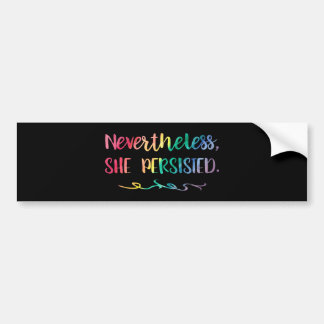 Desondanks hield ze de Waterverf van de regenboog  Bumpersticker