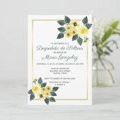 Despedida de Soltera Flores Amarilla Vrijgezellenf Kaart (Staand voorkant)