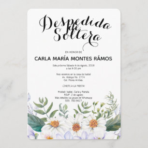 Despedida de Soltera-uitnodiging, En español Kaart
