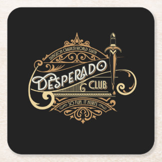 Desperado Club Logo Dungeon Crawler World: Aarde Vierkante Kartonnen Onderzetter