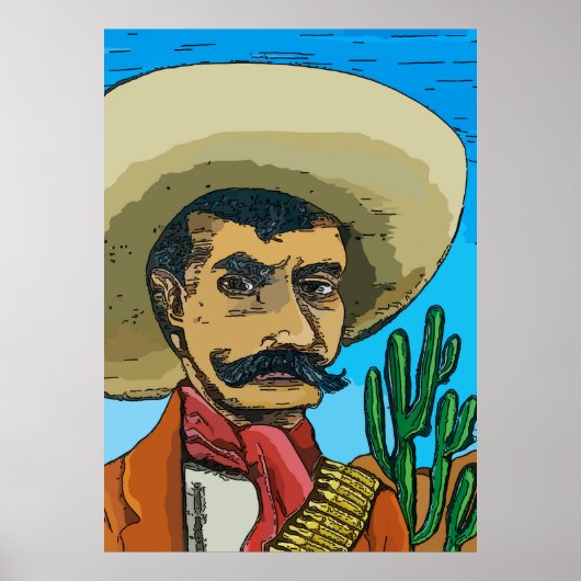 Desperado in woestijn poster (Voorkant)
