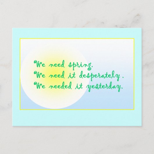 Desperatley zoekt lente briefkaart (Voorkant)