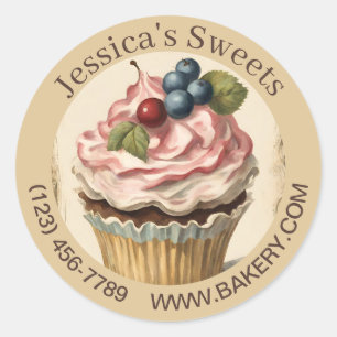  Dessert Baker Cake Cateraar Cupcake Bakkerij Ronde Sticker