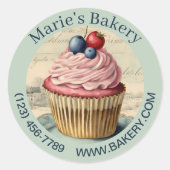 Dessert Baker Cake Cateraar Cupcake Bakkerij Ronde Sticker (Voorkant)