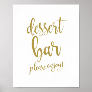 Dessert Bar Goud Glitter 8x10 Trouwbord Poster
