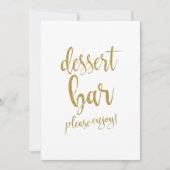Dessert Bar Goud Glitter Betaalbaar Trouwfeest Bor Kaart (Voorkant)