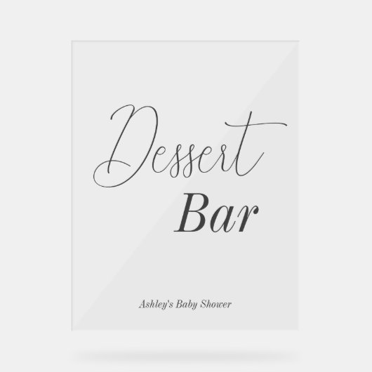 Dessert Bar Huwelijk Baby Shower Acryl Bord (Voorkant)