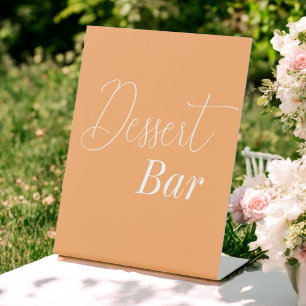 Dessert Bar Sinaasappel Bruiloft Vrijgezellenfeest Reclamebord Met Voetstuk