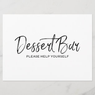 "Dessert bar" Weddenschap   Stijlvol handschrift Kaart