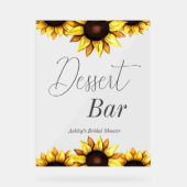 Dessert Bar Zonnebloem bruiloft Vrijgezellenfeest Acryl Bord (Voorkant)