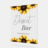 Dessert Bar Zonnebloem bruiloft Vrijgezellenfeest Acryl Bord (Hoek)