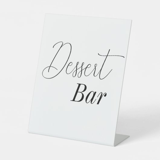 Dessert Bar Zwart Wit Vrijgezellenfeest Reclamebord Met Voetstuk (Voorkant)