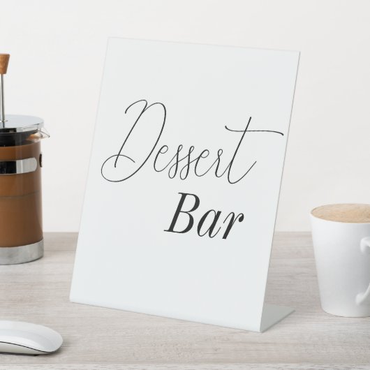 Dessert Bar Zwart Wit Vrijgezellenfeest Reclamebord Met Voetstuk (Insitu)
