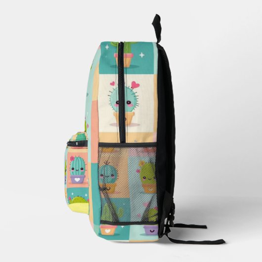 Dessert cactus & Succulent Schattige Kawaii Monogr Bedrukte Rugzak (Rechts)