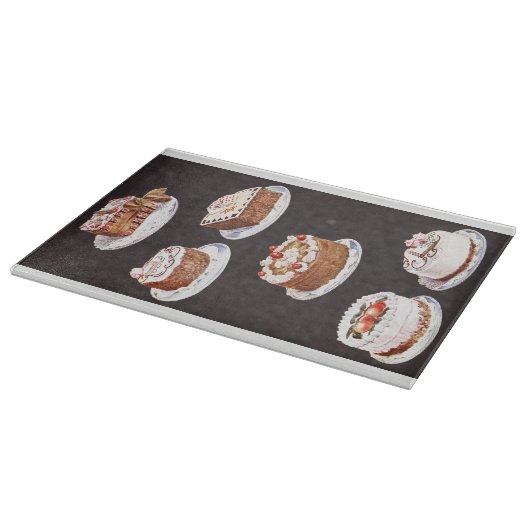 dessert cake frosting decoreren rood zwart snijplank (Hoek)