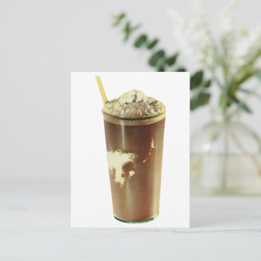 dessert, chocolade schudden en schuim briefkaart (Staand voorkant)