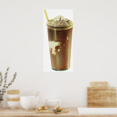 dessert, chocolade schudden en schuim poster (Keuken)