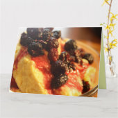 Dessert de framboise rouge, grande carte de voeux (Fleur jaune)