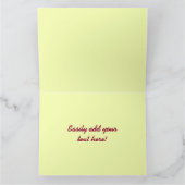 Dessert de framboise rouge, grande carte de voeux (Intérieur)