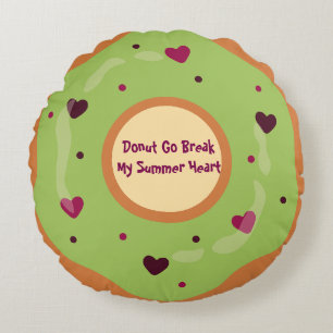Dessert,Donut,Donut Gaat Mijn Zomerhart Breken,Gra Rond Kussen