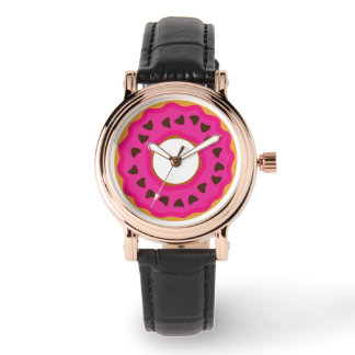 Dessert,Donut,Donut met glazuur en choco,Modern Horloge