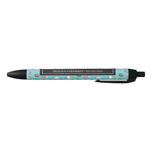 Dessert Doodles Pattern Zwarte Inkt Pen (Bodem)