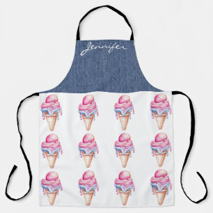 Dessert Ice Cream Cone All-Over Print Schort