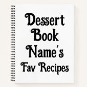 Dessert Livre Recettes Préférées Collection Carnet (Devant)