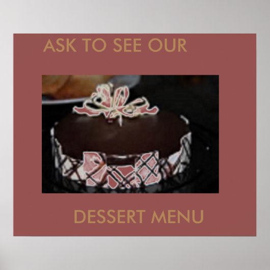 DESSERT MENU CAKES ART POSTER (Voorkant)