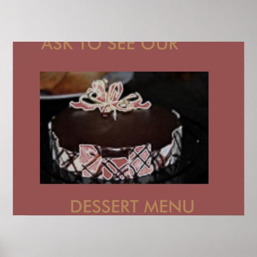 DESSERT MENU GÂTEAUX ART POSTER (Devant)