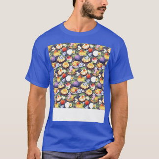 Dessert Naadloze Patroon Patisserie Kawaii Schatti T-shirt