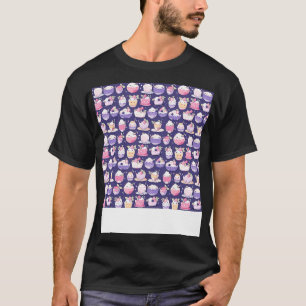 Dessert Naadloze Patroon Patisserie Kawaii Schatti T-shirt