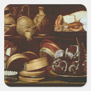 Dessert of het bord van de consument vierkante sticker