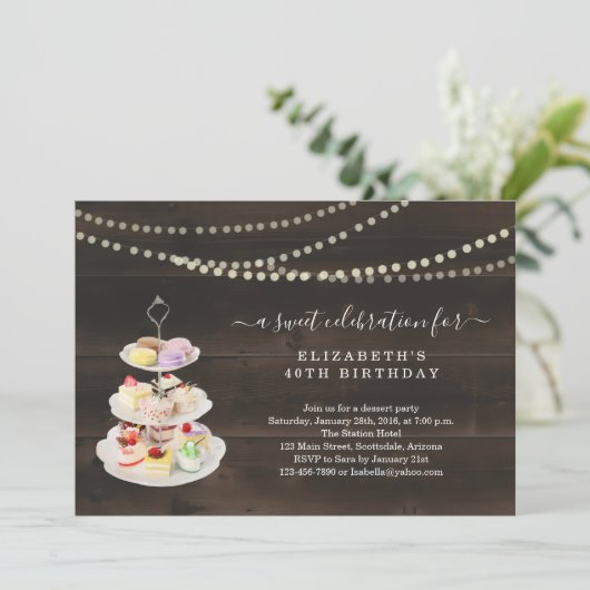 Dessert Party - Birthday, pensionering, grote open Kaart (Staand voorkant)