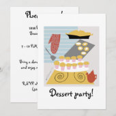 Dessert Party Invitation sjabloon Kaart (Voorkant / Achterkant)