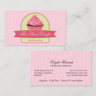 Dessert Pink Cupcake Visitekaartje