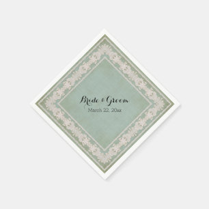 Dessert Reception Napkins Rustic Lace Aged  Servetten