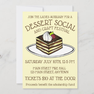 Dessert Social Bake Sale Tiramisu Italiaans voedse Kaart