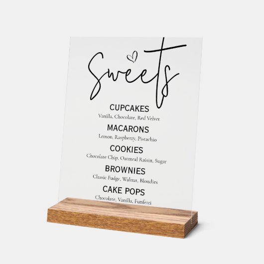 Dessert sucré minimal Menu Moderne Noir Blanc Chic (Angle)