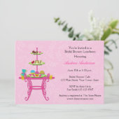 Dessert Table, Roze, Bridal Shower Uitnodiging (Staand voorkant)