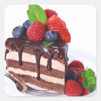 DESSERT! VIERKANTE STICKER