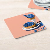 dessertdecor vierkante kartonnen onderzetter (Schuin)