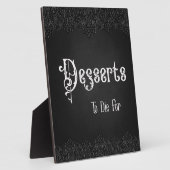 Desserts Black Lace Gothic Wedding Table Sign Fotoplaat (Zijkant)