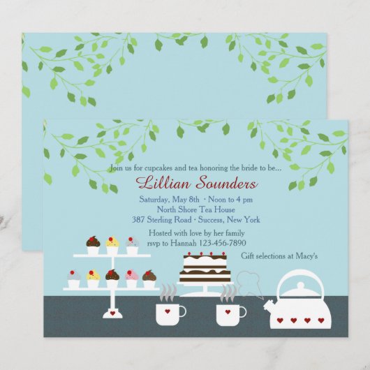 Desserts Divins Invitation À Thème De Printemps (Devant / Derrière)