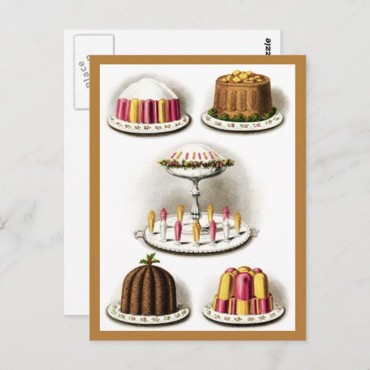 desserts en Briefkaart met omhuld gokken (Voorkant / Achterkant)