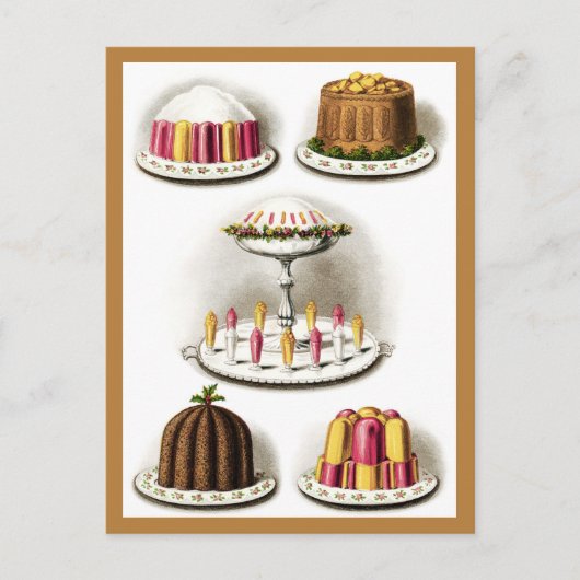 desserts en Briefkaart met omhuld gokken (Voorkant)