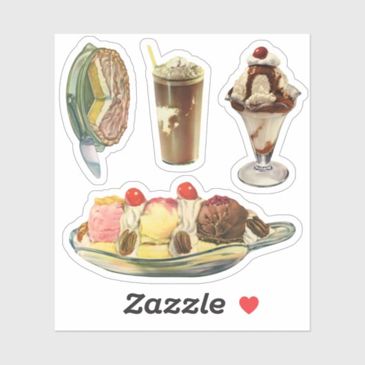  desserts, Lemon Meringue Pie, Ice Creams Sticker (Vel)
