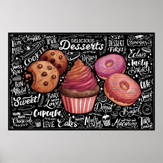 Desserts Menu Poster (Voorkant)