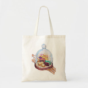 Desserts onder glazen koepel tote bag