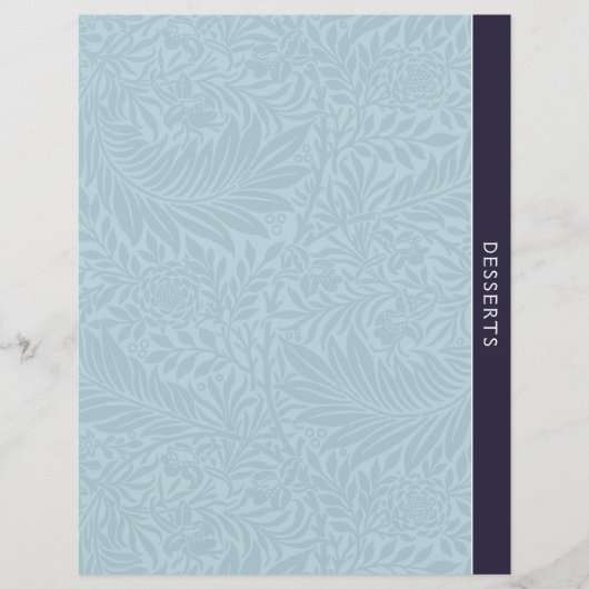 Desserts | Ontvanger divider | Blauwe Floral (Voorkant)